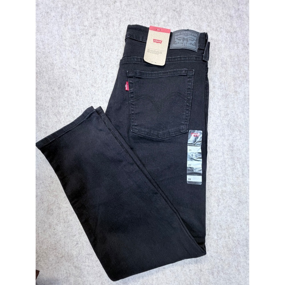 Levis Wedgie Fit Jeans Women Size 30 Black‎ High Rise Button Fly Denim